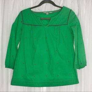 Boden Cotswold Weekend Green Top Blouse